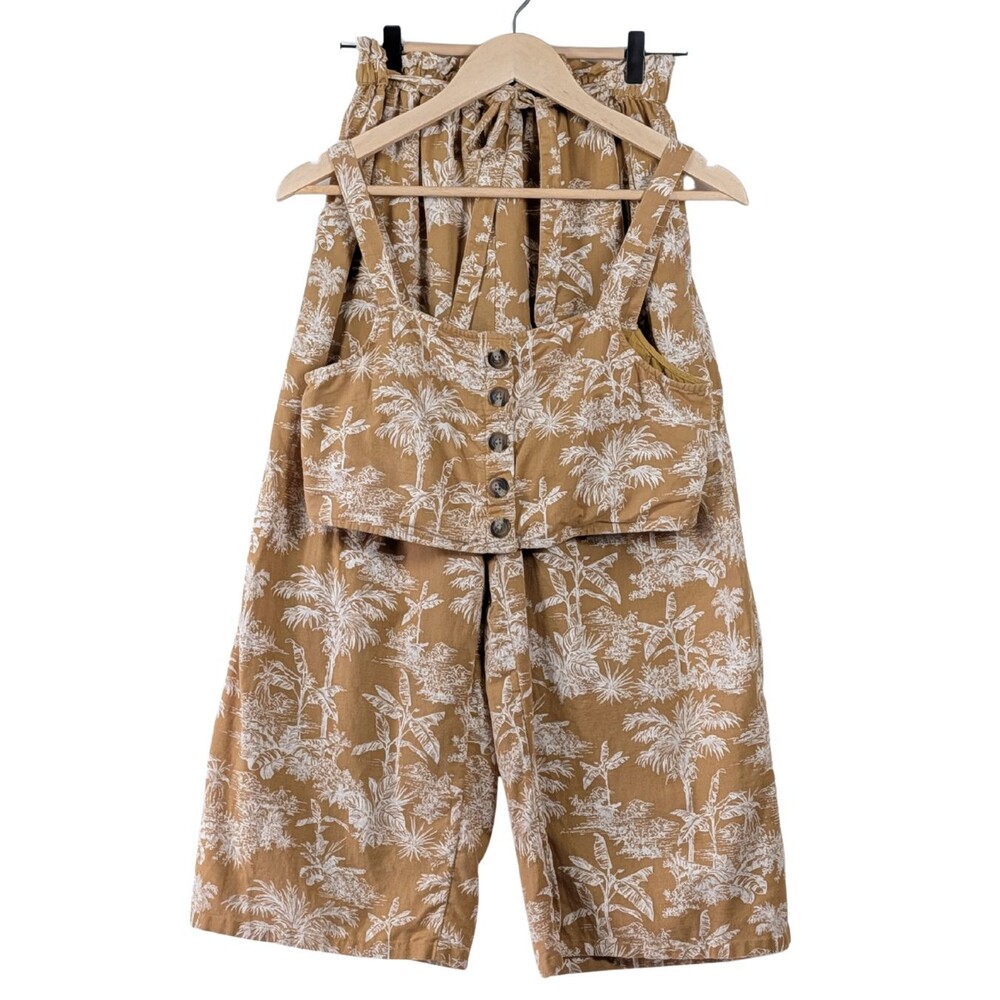 American Eagle Tropical Palm Print Matching Two Piece Set Womens Medium